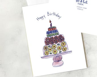 Fruity Birthday Cake Greeting Card 