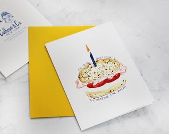 Bagel Birthday Wish Greeting Card Pack of 6