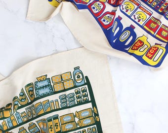 Bodega Shelfie Screen Printed Tea Towel