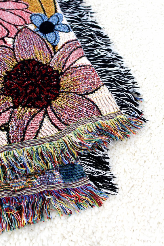 Dream Garden Floral Blanket Multi color Tapestry Blanket Cotton Throws Housewarming Gift Flower Home Decor Etsy Canada
