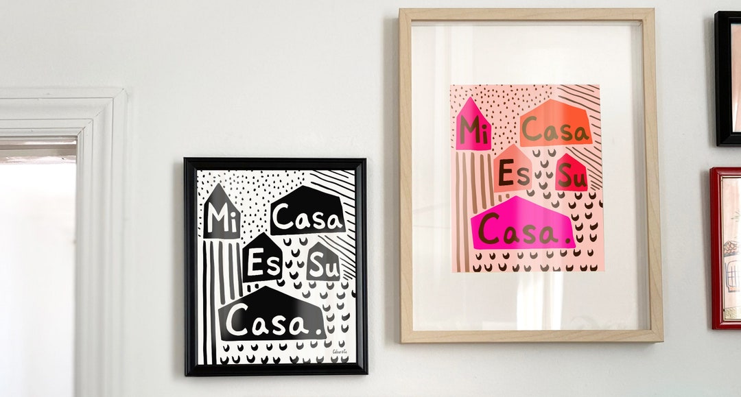 Mi Casa Es Su Casa Art Print Digital Download Printable Artwork Digital Illustration House