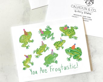 You Are Frogtastic Greeting Card - Frog Card - Gift - Greeting Card - Frogtastic Greeting Card - Floral Greeting Card - Stationery