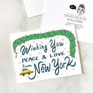 Wishing You Peach & Love from New York! Greeting Card - New York City Greeting Card - Gift - Holiday Greeting Card - Stationery - NYC