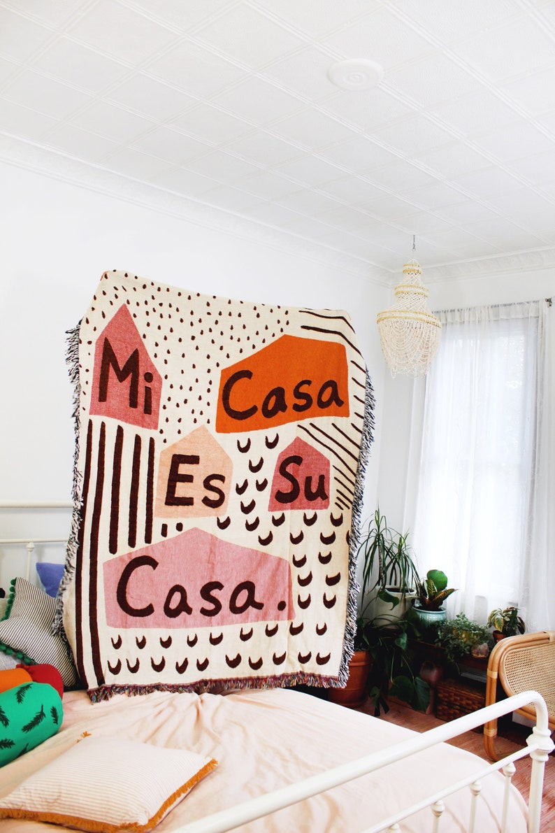 Mi Casa Es Su In Fiesta Multi Color Tapestry Blanket Image 0