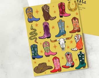 Howdy Cowgirl! Greeting Card - Western Greeting Card - Gift - Western Boots Greeting Card - Stationery - Blank Greeting Card