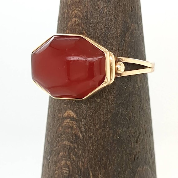 Antique Art Deco Carnelian Ring sz 5 3/4