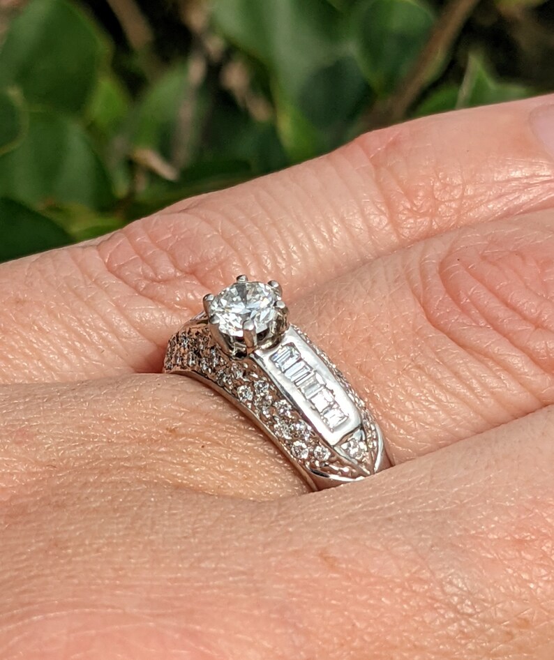 Vintage Platinum Diamond Engagement Ring Etsy