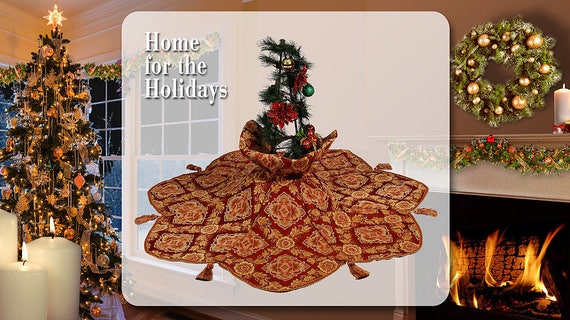 Black Tie Gold With Tassels Gold Christmas Tree Skirt by Christmas Tree Essentials Signature Collection