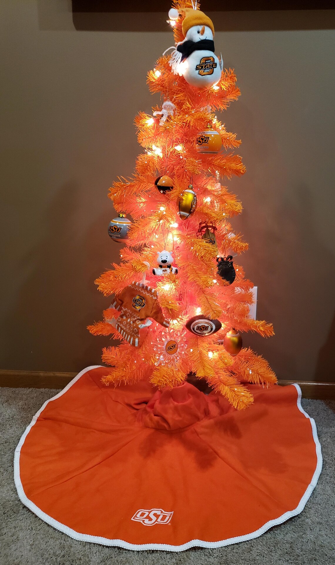 OSU Oklahoma State University Christmas Tree Skirt MINI Etsy
