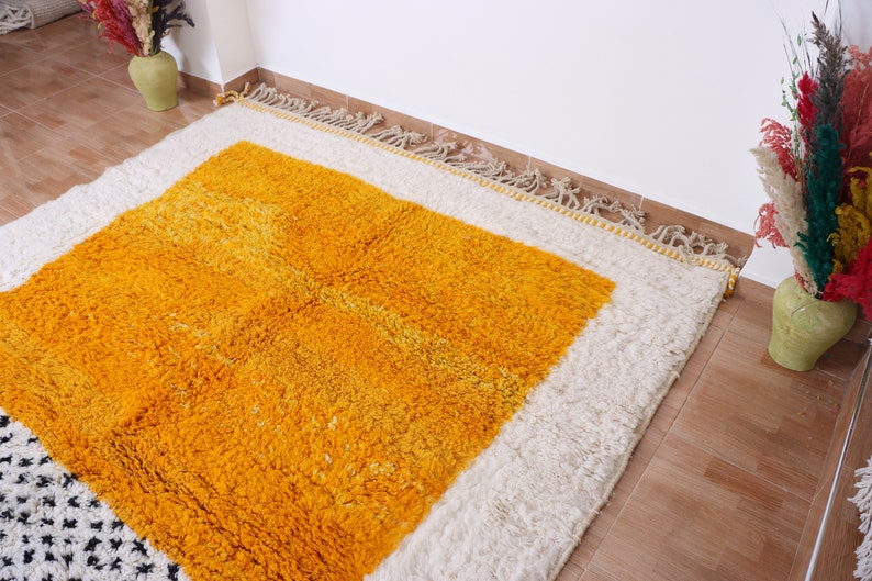 Marokkanischer Berberteppich Beni-Ourain-Teppich reiner Woll-Berberteppich individueller Teppich handgefertigter Teppich echte Lammwolle Berberwollteppich Bild 3