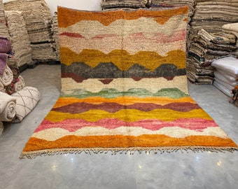 Marokkaans Berber tapijt - Beni ourain tapijt - volledig wollen berber tapijt - Aangepast gebiedskleed - handgemaakt tapijt - Echte lamswol - Berberwollen tapijt