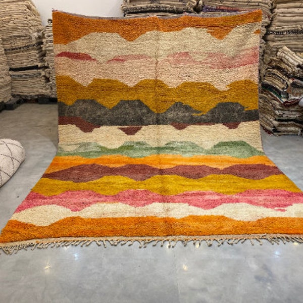Alfombra bereber marroquí - Alfombra Beni ourain - alfombra bereber de lana - Alfombra de área personalizada - alfombra hecha a mano - Lana de cordero genuina - Alfombra de lana bereber
