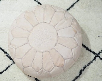 MOROCCAN POUF, Moroccan Leather Pouf Ottoman Moroccan Floor Pillow Cushion, Morocco Pouffe