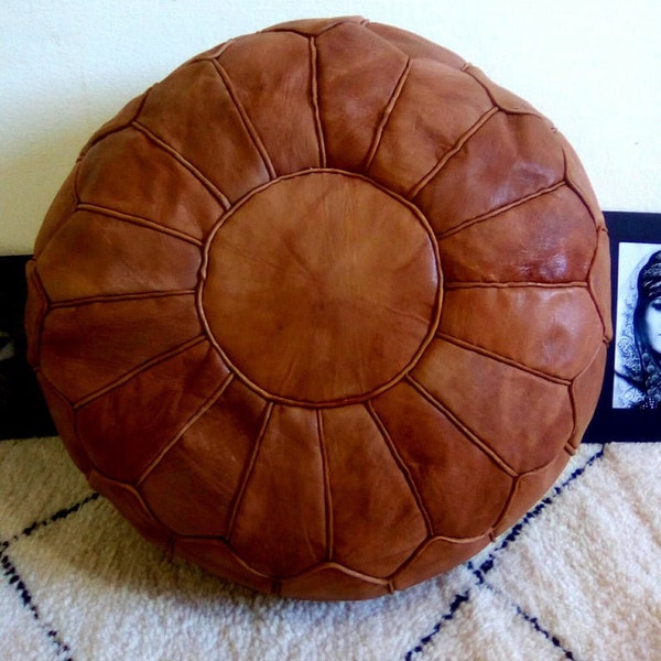 MOROCCAN POUF, Moroccan Leather Pouf Ottoman Moroccan Floor Pillow Cushion, Morocco Pouffe