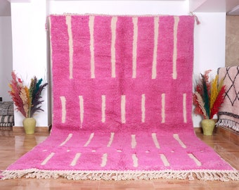 Moroccan rug Pink - Beni ourain rug - wool berber rug - Custom rug - handmade rug - Pink rug - Free shipping - Moroccan Pink rug