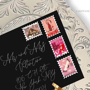 PRINTED Decorative Stamps | 34 Pcs | Invitation Stickers | Wedding Invite Suite Stamps | Vintage and Modern Mix | Scrapbooking | Cards
