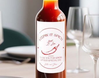 Set of 15 with Option To Expand  Hot Sauce Labels  | Bottle Label | Personalized Label | Hot Sauce Sticker | Party Gift | Wedding Favor