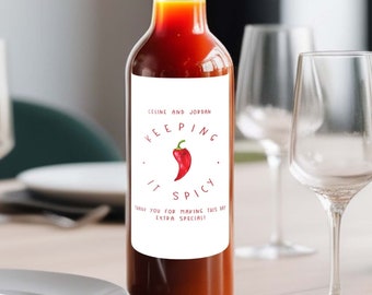 Set of 15 with Option To Expand  Hot Sauce Labels  | Bottle Label | Personalized Label | Hot Sauce Sticker | Party Gift | Wedding Favor