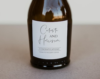 Etichette personalizzate per bottiglie di champagne / Grandi e piccole personalizzate / Per bomboniere o sacchetti di ringraziamento / Adesivi per bottiglie di celebrazione