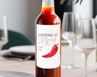Set of 15 with Option To Expand  Hot Sauce Labels  | Bottle Label | Personalized Label | Hot Sauce Sticker | Party Gift | Wedding Favor