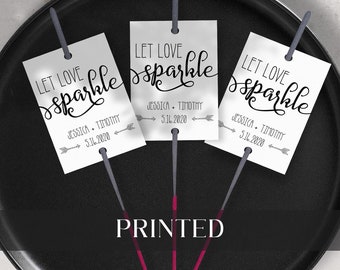 Sold in Sets of 25 | Let Love Sparkle | Wedding Sparkler Tag | Wedding Favors | Wedding Tags | Rustic Wedding | Sparkler Send Off | Tags