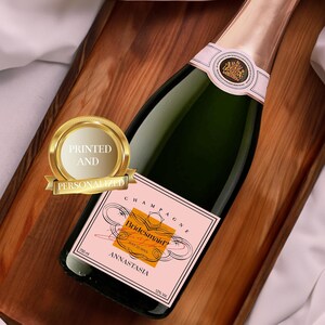 PRINTED Custom Prosecco/ Champagne Label | Personalized Gift | Bridesmaid Gift | Champagne Birthday Gifts | Housewarming | Wedding