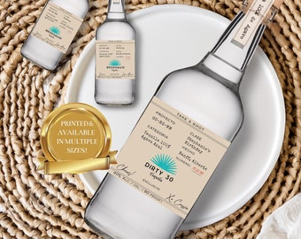 Personalized Tequila Labels for 50ml, 750ml Bottles | Tequila Bottle | Birthday Gift | Groomsmen Proposal, Bridesmaid Proposal | Favors