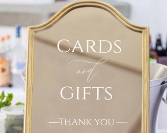 Cards and Gifts - Thank You Sign Decal | Wedding Sign | Decals for Sign | Custom Vinyl Decal Sticker for Mirrors