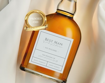 Whiskey Labels | Personalized Liquor Bottle Labels for Groomsmen Proposal - Customizable Adhesive Labels for Standard Bottles | Liquor Label