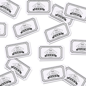 Conjunto de 21 boletos para camiones de comida / Comer con nosotros / Comida de boda / Fichas de fiesta / Vale de comida / Entradas para eventos personalizados / Admitir uno