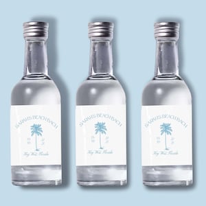 Set of 12 Bottle Labels | Bachelorette Favours | Mini Shot Labels | Custom Shooter Labels | Coastal Bachelorette | Beach Bachelorette