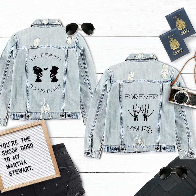 Bride Groom Leather Jackets Bride Groom Denim Jackets Etsy