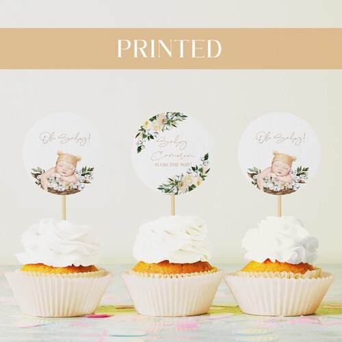 Daisy Cupcake Toppers Baby Shower Printable Boho Party - Etsy
