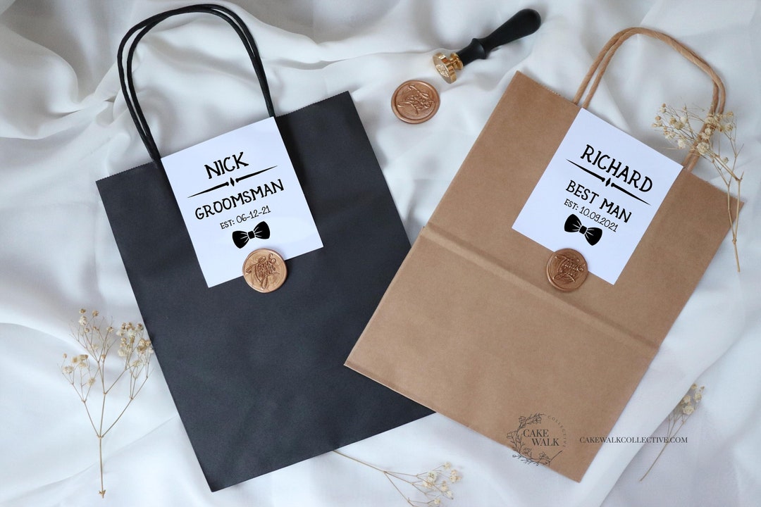 Best Man Gift Bags/groomsman Favor Bags/ Wedding Thank You Etsy