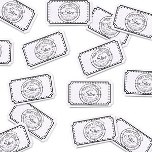 Conjunto de 21 boletos para camiones de comida / Slice on Us / Comida de boda / Fichas de fiesta / Vale de comida / Entradas para eventos personalizados / Admitir uno