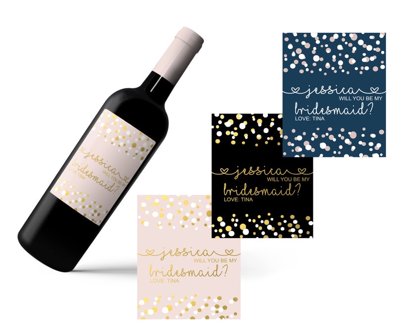 Mini Champagne Bottle Labels / Wine Labels/ Custom Name Label | Etsy