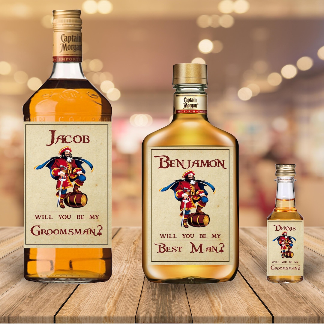 Booze Labels Rum Labels | Personalized Liquor Bottle Labels for Groomsmen Proposal ...