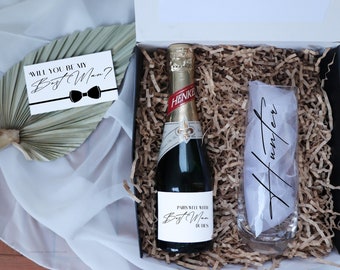 Groomsmen Proposal Box | Groomsmen Gift Box | Groomsmen Gift Set | Will you be my Groomsman | Best Man Gift | Champagne Flute with Label