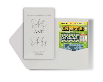 Set of 25 Lottery Wedding Favors | Personalized Lottery Ticket Holders | Scratch Card Holders | Customizable Wedding Favors