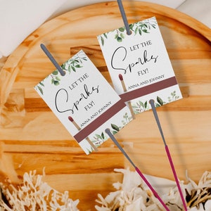 Sold in Sets of 25 | Let the Sparks Fly | Wedding Sparkler Tag | Wedding Favors | Wedding Tags | Rustic Wedding | Sparkler Send Off | Tags