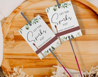 Sold in Sets of 25 | Let the Sparks Fly | Wedding Sparkler Tag | Wedding Favors | Wedding Tags | Sparkler Send Off | Tags | Kara Suite