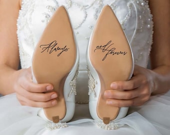 Always and Forever Shoe Decals | Wife and Husband Decals | Wedding Shoe Stickers | Wedding Heels Vinyl | DIY wedding Stickers