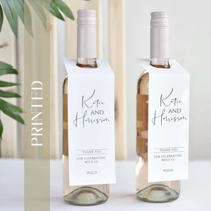 PRINTED | Sold in Sets of 10 Wine and Champagne Hang Tags  | Personalized Wine Bottle Tag | Dinner Table Decor | Wedding | Wine Tag