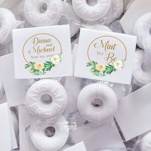 Set von 50 Personalisierte Hochzeit Mint Etiketten | Minze Gastgeschenke | Benutzerdefinierte Hochzeitsetiketten | Event Favors Mints
