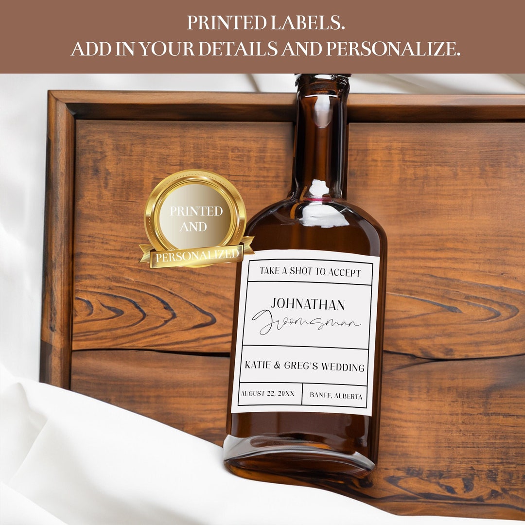 Booze Labels Whiskey Labels | Personalized Liquor Bottle Labels for Groomsmen ...