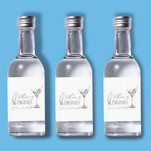 Set of 12 Bottle Labels | Bachelorette Favours | Mini Shot Labels | Custom Shooter Labels | Coastal Bachelorette | Beach Bachelorette