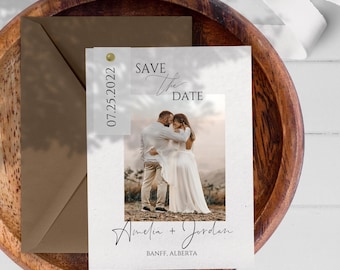 Elegant Modern Save the Date Card 5x7 | Personalized Wedding Announcement | Premium White Cardstock | Custom Minimalist Save the Date