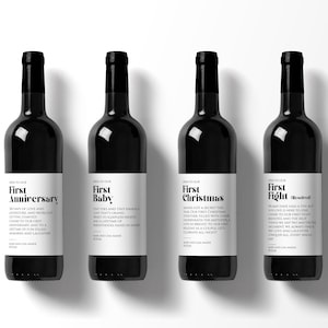 Personalized Milestone Wine Labels| Engagement, Anniversary, Wedding Gift | Wine Basket Engagement Gift