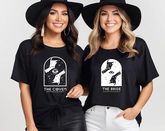 The Bride and The Coven Shirts | Custom Bachelorette Party T-Shirts | Bridal Party Shirts |  | Matching Bridal Shirts | Bridal Party Gift