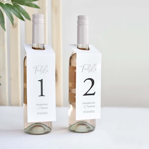 1-10 Wine and Champagne Table Number Hang Tags with Option to Expand | Table Number Wine Bottle Tag | Dinner Table Decor | Party Wine Tag